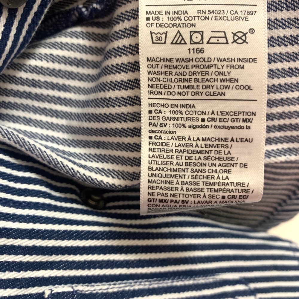 Railroad Stripe Twill Snap Jacket Baby Loose Collared Ice Cream Pocket NWT - Picture 8 of 14